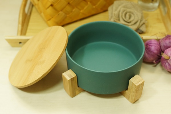 雙耳陶瓷鍋(木製蓋)